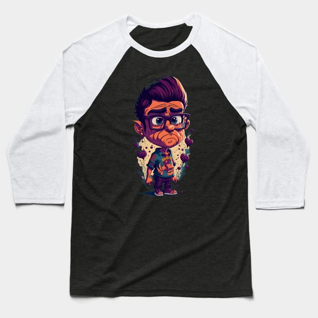 I Think You Should Leave Caricature Art Baseball T-Shirt by Shop Goods